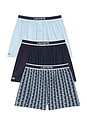 view 1 of 4 3-Pack Cotton Weave Boxers in Navy Blue & Overview Blue