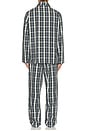 view 3 of 7 Plaid Poplin Pajama Set in Sinople, Navy Blue, & Flour