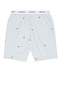 view 2 of 3 Straight Fit Printed Cotton Pajama Shorts in Panorama, White, & Green