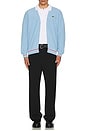 view 5 of 5 Relaxed Fit Stripe Accent Cardigan in Overview & Grenadine