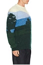 view 2 of 5 Mountain Graphic Wool Crew Neck Sweater in Green & Vaporous Overview