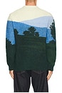 view 3 of 5 Mountain Graphic Wool Crew Neck Sweater in Green & Vaporous Overview