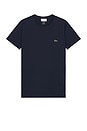 view 1 of 4 Crew Neck Pima Cotton Jersey T-Shirt in Navy Blue