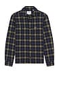 view 1 of 4 Oversize Flannel Shirt in Navy Blue & Multi