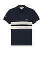 view 1 of 5 Classic Fit Mesh Insert Polo in Navy Blue