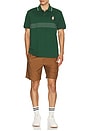 view 5 of 5 French Made Classic Fit Embroidered Polo in Green