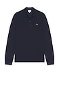 view 4 of 5 Classic Fit Long Sleeve Polo in Navy Blue