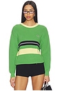 view 1 of 5 Cotes Perlees Sweater in Billiard Green & Yellow