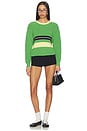 view 4 of 5 Cotes Perlees Sweater in Billiard Green & Yellow