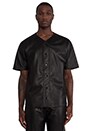 view 1 of 5 Leather Baseball Jersey in Black
