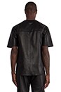 view 3 of 5 Leather Baseball Jersey in Black