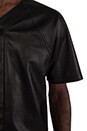 view 5 of 5 Leather Baseball Jersey in Black