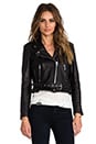 view 3 of 8 Shrunken Leather Moto Jacket in Black