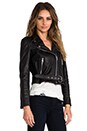 view 4 of 8 Shrunken Leather Moto Jacket in Black