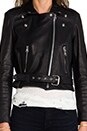 view 6 of 8 Shrunken Leather Moto Jacket in Black