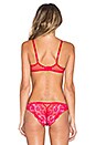 view 3 of 4 Adlina Non Pad Demi Bra in Red & Pink