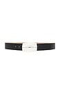 view 1 of 3 Milou Domed Embossed Belt in Black Croc