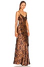 view 2 of 3 Serita Maxi V-Neck Bias Dress in Brown & Black Tortoise Shell