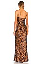 view 3 of 3 Serita Maxi V-Neck Bias Dress in Brown & Black Tortoise Shell