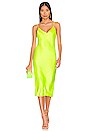view 4 of 4 Jodie V Neck Slip Dress in Chartreuse