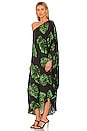 view 3 of 4 Selena One Shoulder Dress in Black & Tropical Green Multi