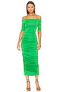 view 1 of 3 Sequoia Off Shoulder Dress in Grass Green