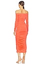 view 3 of 3 Kamali Ruched Off Shoulder Dress in Neon Orange