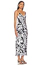 view 2 of 4 Seridie Midi Slip Dress in White & Black Graffiti