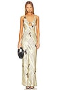 view 1 of 3 Yasmin Chain Cut Out Dress in Vintage Tan Newspaper