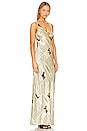 view 2 of 3 Yasmin Chain Cut Out Dress in Vintage Tan Newspaper