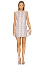 view 1 of 4 Florian Tweed Shift Dress in Tan, Dusty Pink, & Blue