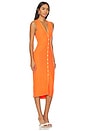 view 2 of 3 Domino Sleeveless Button Dress in Tangerine