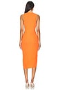 view 3 of 3 Domino Sleeveless Button Dress in Tangerine