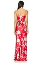 view 3 of 3 Charmaine U Neck Gown in Red & Ivory Ikebana