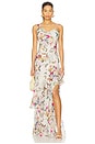 view 1 of 4 Viola Cowl Neck Gown in White Charonda Butterfly