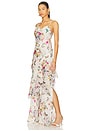 view 3 of 4 Viola Cowl Neck Gown in White Charonda Butterfly
