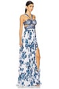 view 2 of 5 Annistyn Gown in White & Blue Painterly Floral