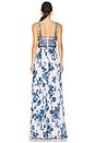 view 3 of 5 Annistyn Gown in White & Blue Painterly Floral