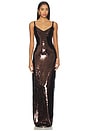 view 1 of 4 Karma Sequin Maxi Dress in Chocolate