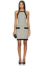 view 1 of 4 Alanna Knit Shift Dress in White & Black