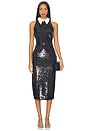 view 1 of 4 Lilith Sequin Poplin Dress in Black & White Contrast