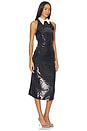 view 2 of 4 Lilith Sequin Poplin Dress in Black & White Contrast