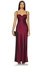 view 1 of 3 Sayla Bias Cut Maxi Dress in Dark Port