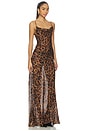 view 2 of 3 MAXIVESTIDO CHRISTINE in Brown Multi Amur Leopard