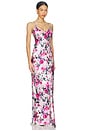 view 2 of 3 Serita Maxi V Neck Bias Dress in Pink Multi Water Rose