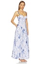view 2 of 3 VESTIDO SUTTON in Ivory & Blue Watercolor Lace Paisley
