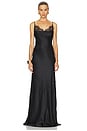 view 1 of 3 Selene Lace Cowl Gown in Black