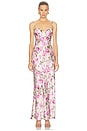 view 1 of 3 ROBE SAYLA BIAS CUT MAXI in Light Purple Grand Floral Rose