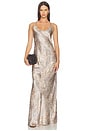 view 1 of 3 VESTIDO LARGO CHARMAINE U NECK in Tan & Mv Valencia Leopard