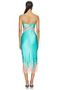 view 3 of 3 ROBE SCOTLY LACE TRIM MIDI in Cyan & Cappuccino